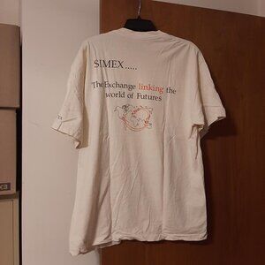 Vintage Sof Tee Simex The Exchange Linking the World of Future White Size XL